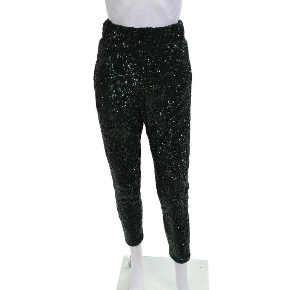 Nonchalant Label Womens Dress Pants Green Polyester Pull On Size XS
